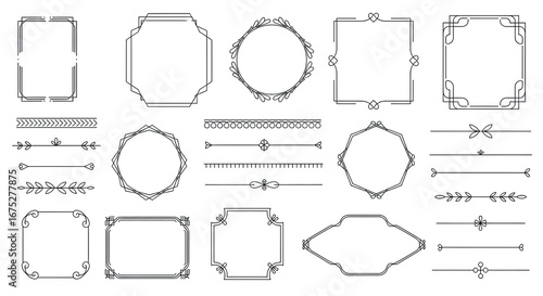 Decorative design elements frames borders dividers