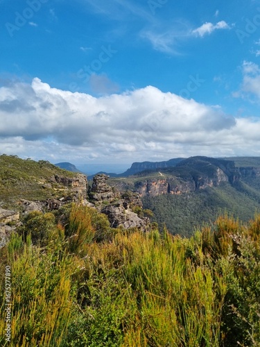 Cahill’s Lookout with Sunset Light over Blue Mountains, Australia