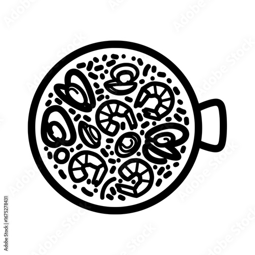 Black and white pasta with transparent background