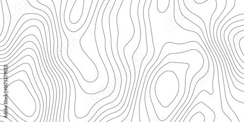 White background topography contour map with black curve lines, elegant luxury topographic wavy pattern, seamless geographic grid vector design illustration