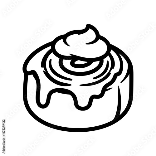 Cake with icing on transparent background