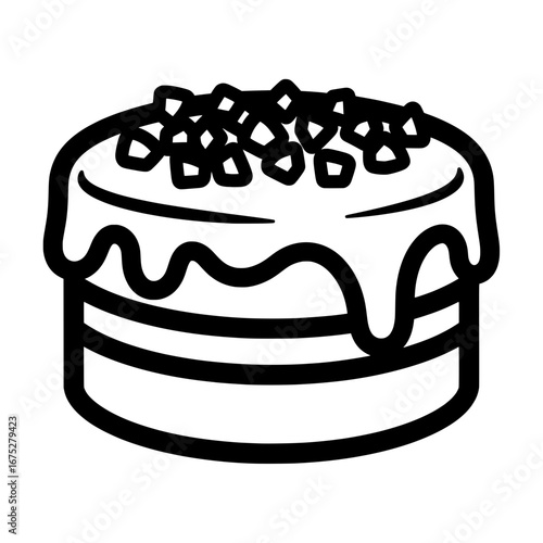 Cake with chocolate and toppings with transparent background