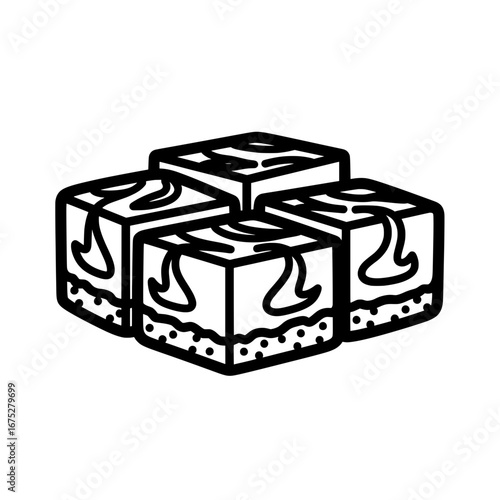 Chocolate fudge with transparent background
