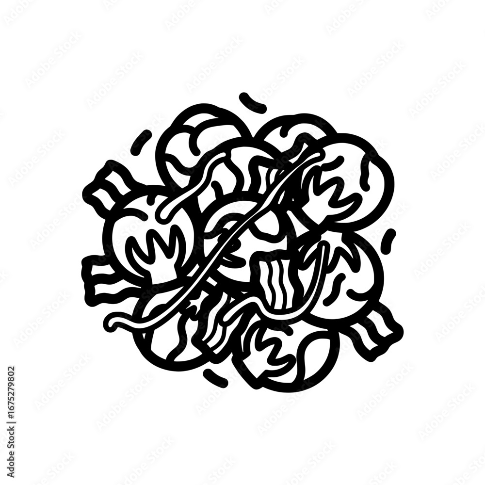 Obraz premium Cluster of pasta noodles with transparent background