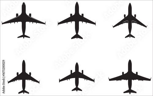 airplane silhouettes vector