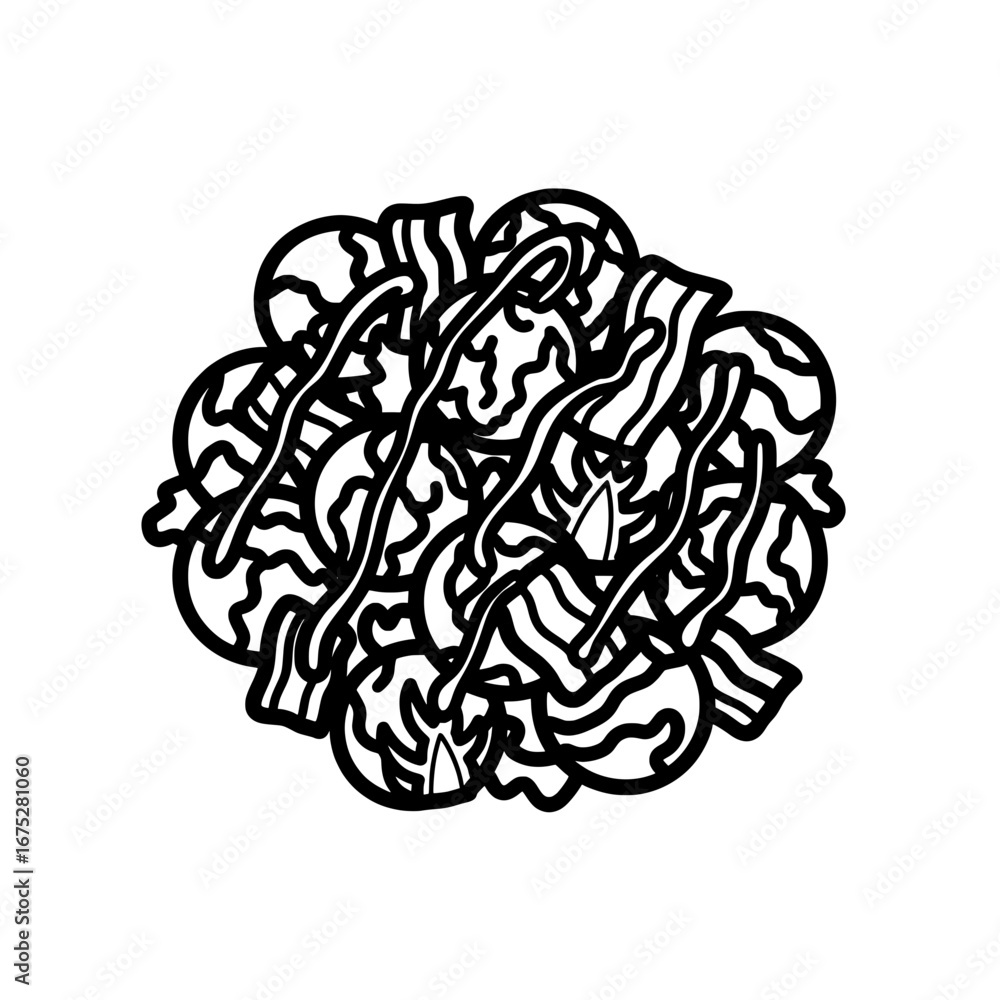 Obraz premium Intricate maze of tangled lines with transparent background