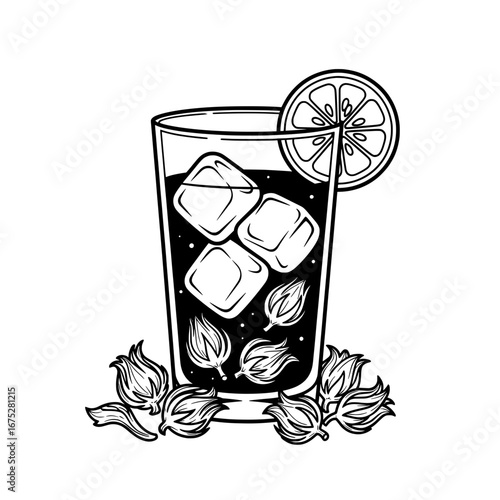 Lemon drink with transparent background