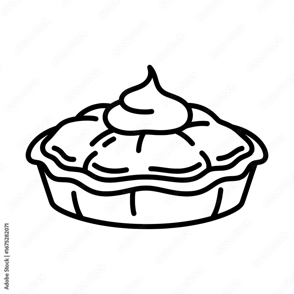 Pie with whipped cream and cherry with transparent background Pie with whipped cream and cherry with transparent background