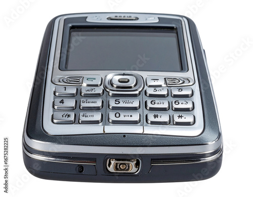 Vintage Flip Phone Icon, Front View, Closed, isolated 