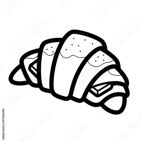 Sliced croissant with transparent background