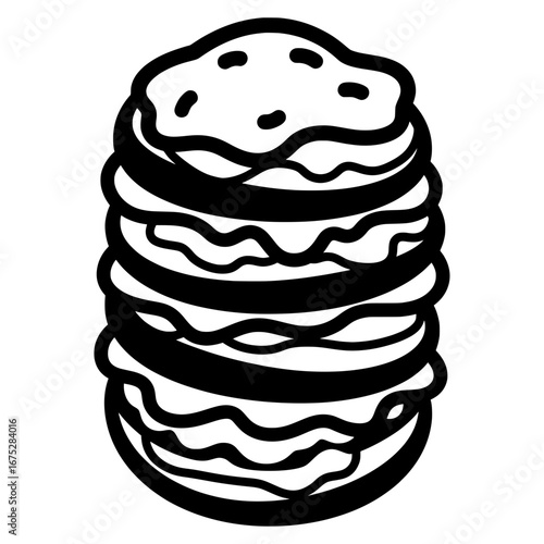 Stack of cookies with transparent background