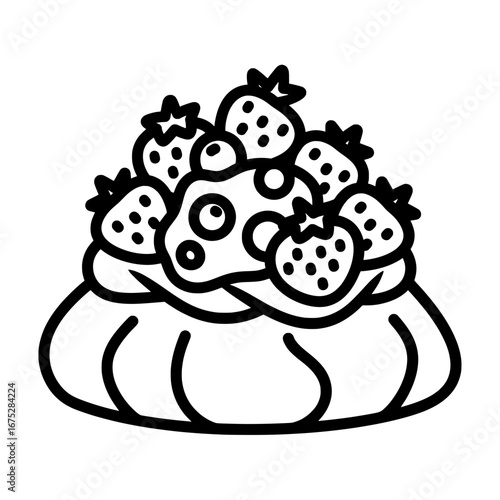Strawberry cluster with transparent background