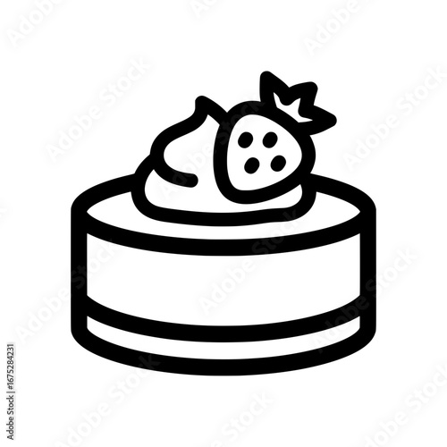 Strawberry cake with transparent background