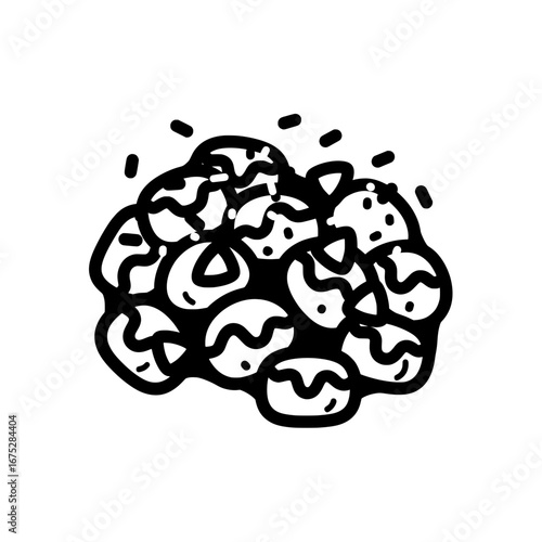 Tangled pasta with transparent background