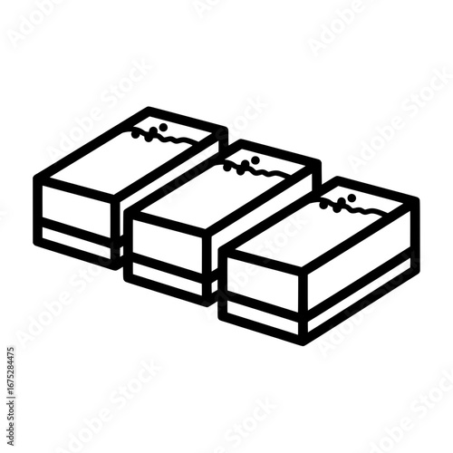 Three stacked cigarettes with transparent background
