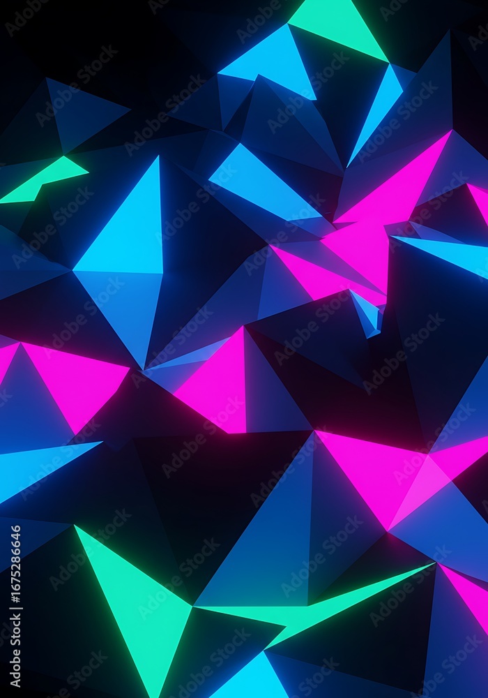 Obraz premium Abstract neon triangles