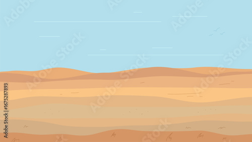 autumn steppe landscape background illustration