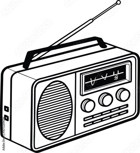 Minimalist Digital Radio Illustration