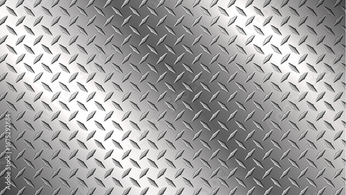 Diamond plate pattern silver steel metal sheet texture background.