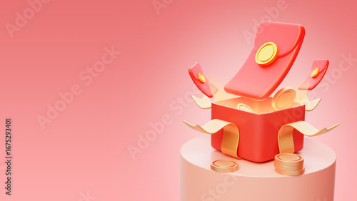 Event Red Envelope Cashback, Great gifts, Great Deals 3D