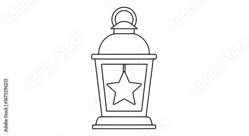 Star-shaped lantern with transparent background