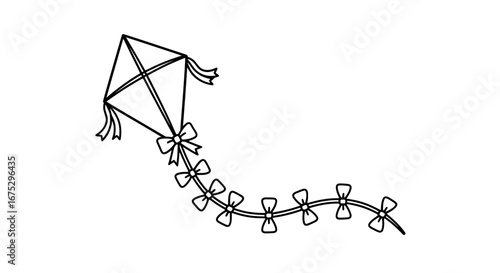 Child's kite with transparent background