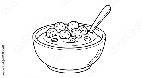 Bowl of berry smoothie with transparent background