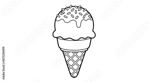 Ice cream cone with transparent background