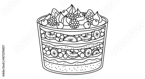 Fruit parfait with transparent background