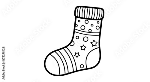 Christmas stocking with transparent background