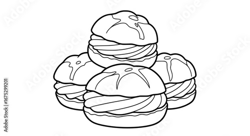 Stack of cookies with transparent background