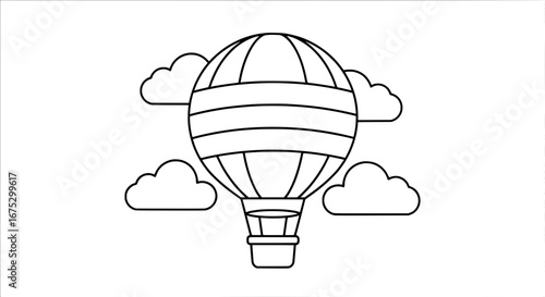 Hot air balloon with transparent background