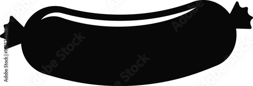 Sausage silhouette icon food ingredient meat product vector