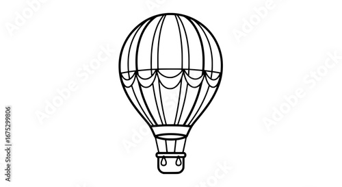 Hot air balloon with transparent background