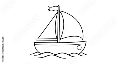 Sailing boat with transparent background