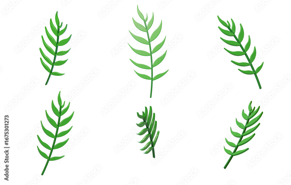 Fototapeta premium Green plants Fresh leaves Saplings Spring 3D