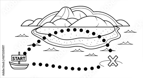Trail map of mountain with transparent background