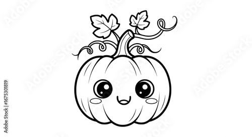 Kawaii pumpkin with transparent background