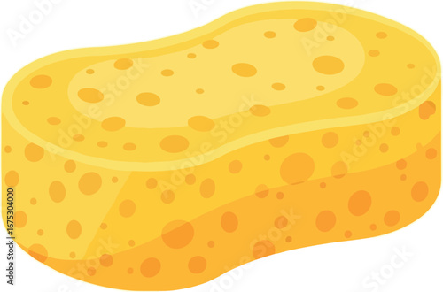 Vibrant yellow sponge for cleaning and bathing vector