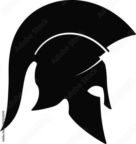 Ancient greek spartan warrior helmet silhouette ancient history combat symbol vector