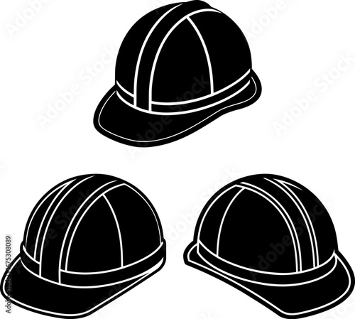 Hard hat set, Set of hard hats, hard hat collection, Vector of hard hats, hard hat silhouette, hard hat isolated on white background