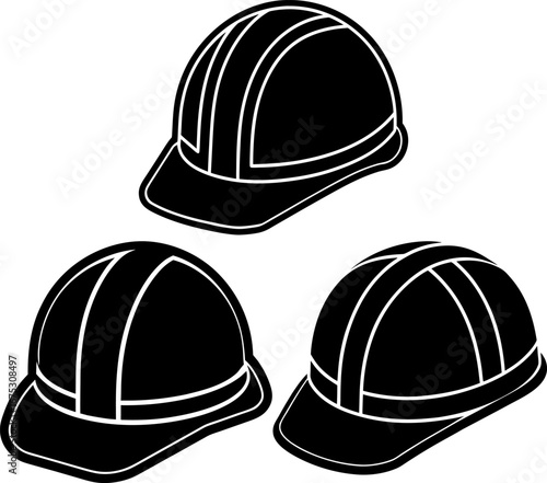 Hard hat set, Set of hard hats, hard hat collection, Vector of hard hats, hard hat silhouette, hard hat isolated on white background