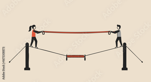 Balancing Act Teamwork and Partnership on a Tightrope