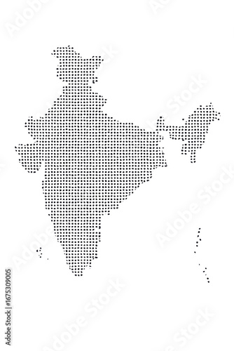 India map in dots isolated PNG with Transparent Background