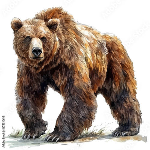 Megatherium, watercolor illustration vector, isolated on a white background.