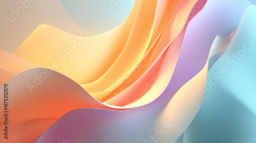 Smooth pastel gradient with flowing abstract shapes, light and airy minimalist background, contemporary style