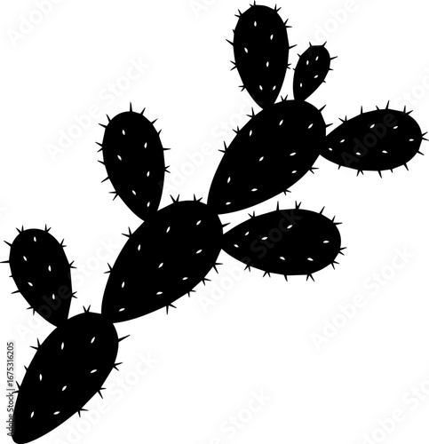 vector silhouette of a cactus branch.eps