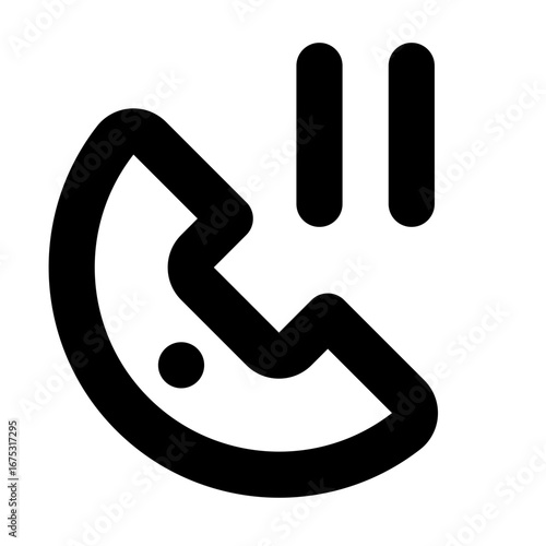 Phone Pause Icon Outline