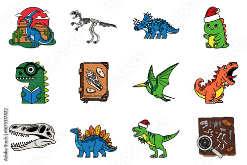 Dinosaur character cartoons illustration collection