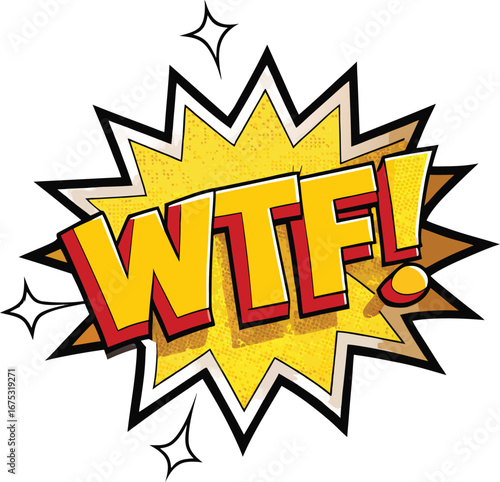 Wallpaper Mural Vector art of wtf comic speech bubble with explosion effect Torontodigital.ca